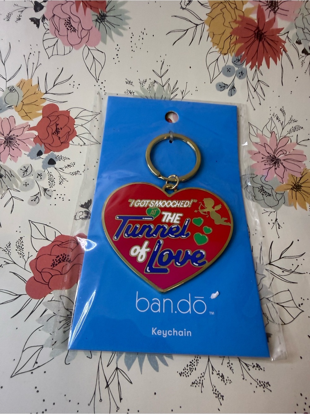 ban.do Red and Gold 'Tunnel of Love' Heart Keychain
